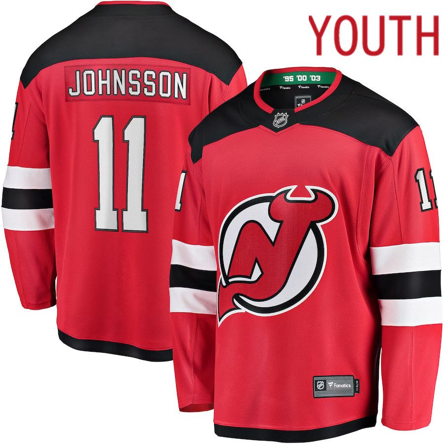 Youth New Jersey Devils 11 Andreas Johnsson Fanatics Branded Red Breakaway Player NHL Jersey